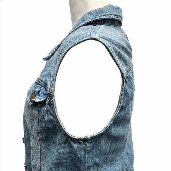 dynamite Blue Jean Distressed Vest - Picture 3 of 12